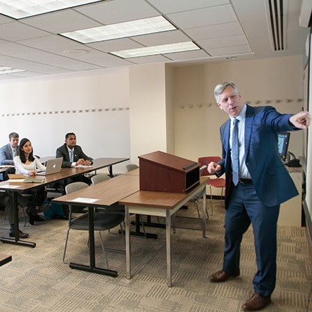 Johns Hopkins SAIS professor teaching a class